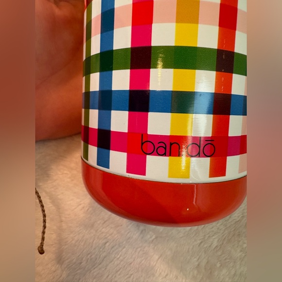 NEW NWT Ban.do Stainless Steel Block Party Plaid Colorful Straw Tumbler Cup - Picture 3 of 12